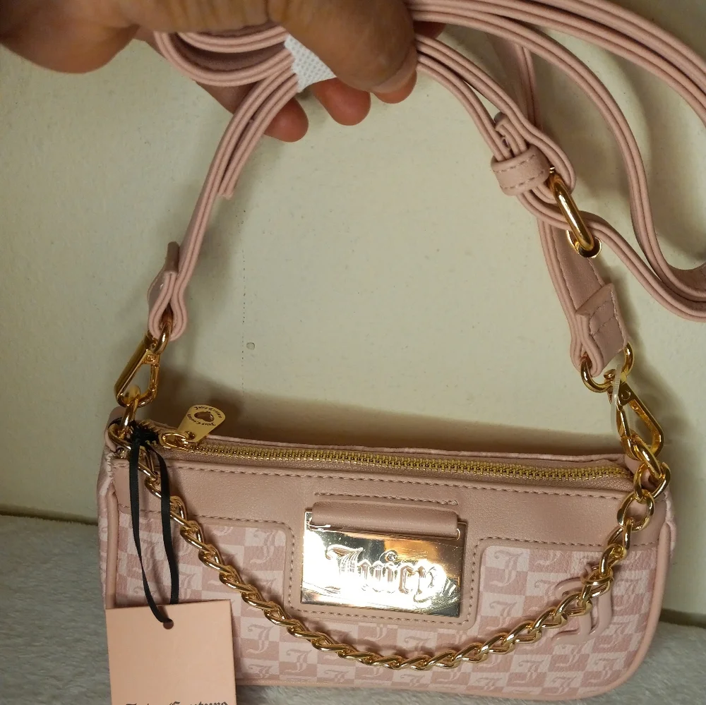 NWT JUICY COUTURE PINK AND WHITE CROSSBODY - Picture 3 of 5